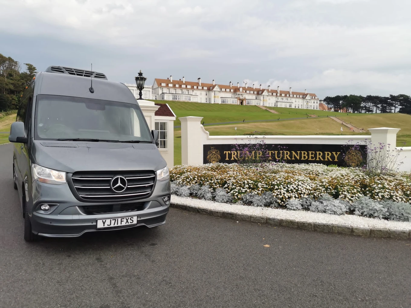 Bon Voyage Mercedes-Benz Sprinter photographed at Turnberry