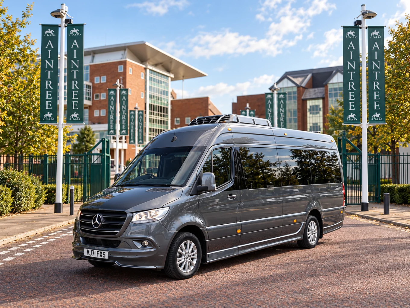Illustrative Bon Voyage Sprinter at the Aintree entrance